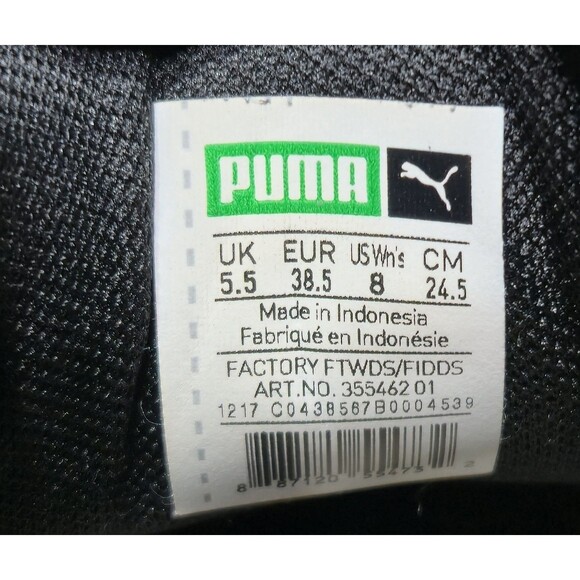 SOLD Puma Suede Classic Womens Size 8 Retro Y2K Black White & Cream Stripe - Picture 8 of 10